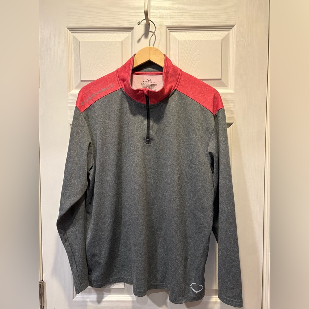 Evoshield Gray Quarter-Zip Pullover With Coral Ac… - image 1